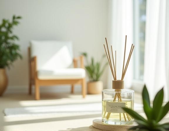 An Irish Meadow diffuser styled in a bright, minimalist modern Irish home.